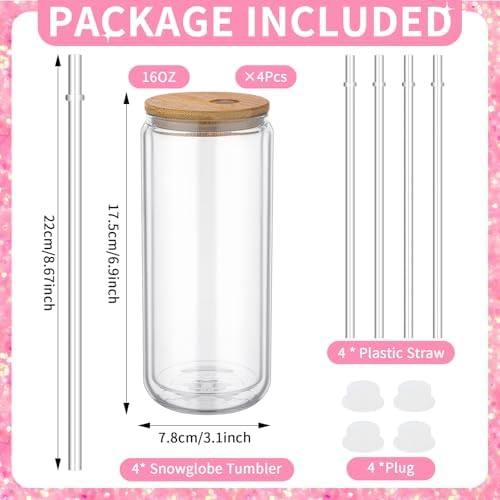 Skylety 9 Piece Snow Globe Tumbler Kit