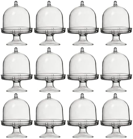 12 Pack Clear Cake Stand with Lid for Desserts