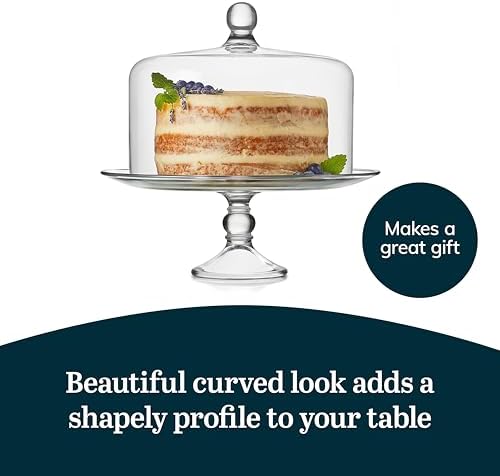 Libbey Selene Glass Cake Stand with Dome Lid