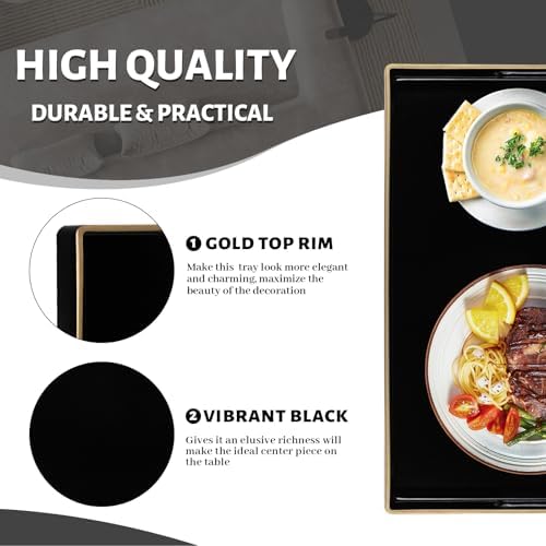 MAONAME Black Plastic Serving Tray 158x102 Inch