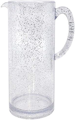 Silver Glitter Acrylic Pitcher 60 Oz 1 Pc