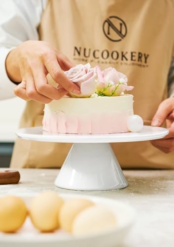 Nucookery 10 Inch Rotating Cake Stand White