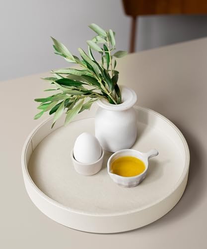126 Inch Round Serving Tray with Anti Slip Base