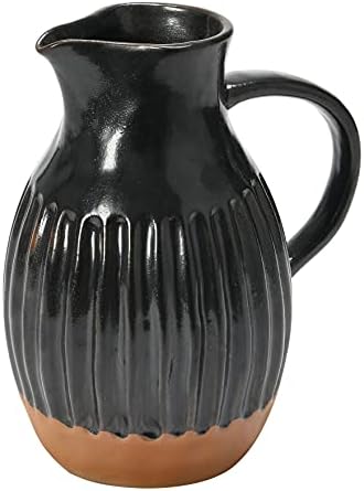 Creative Co Op Stoneware Reactive Glaze Pitcher 7 Inch Black