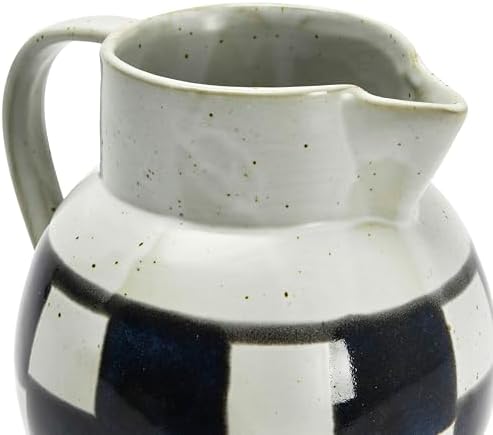 Creative Co Op Farmhouse Pitcher with Checker Design