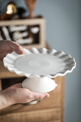 8 Inch Porcelain Cake Stand for Desserts and Tea Parties