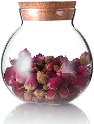 500 Ml Round Clear Glass Jar with Cork Stopper