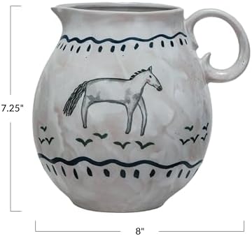 Creative Co-Op Multicolor Horse Pitcher