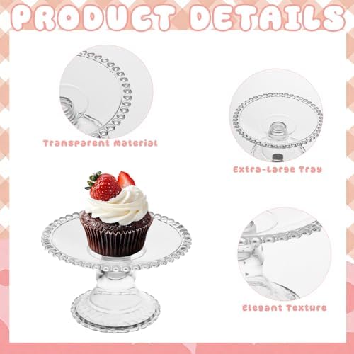 30 Pcs Clear Mini Cake Stand Set for Cupcakes and Desserts