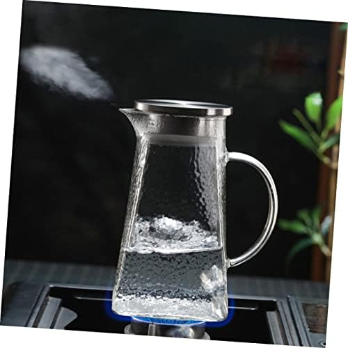 STOBAZA Glass Beverage Pitcher with Hammer Pattern