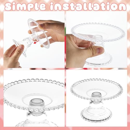 30 Pcs Clear Mini Cake Stand Set for Cupcakes and Desserts