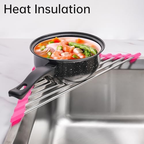 Tomorotec Triangle Roll-Up Dish Drying Rack - Small Foldable Stainless Steel