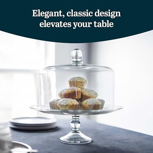 Libbey Selene Glass Cake Stand with Dome Lid
