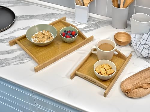 Bam Boo Natural Bamboo Serving Tray with Handles