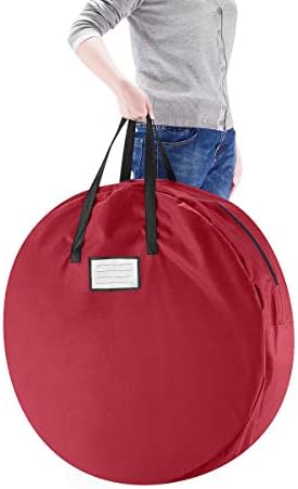 Tiny Tim Totes 36 Inch Red Wreath Canvas Bag