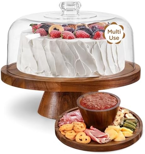 HBlife 114 Inch Cake Stand with Glass Lid