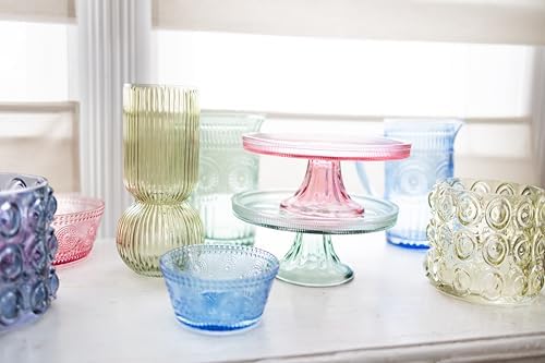 Vintage-Inspired Glass Cake Stand Sage Green
