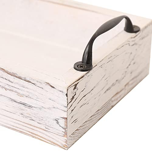 Rustic Wooden Serving Tray with Handle 16 Inch Long