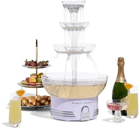 Nostalgia Countertop Retro Beverage Fountain with LED Light - 3 Tiered Tower
