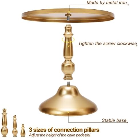 Set of 3 Gold Cake Stands for Party Display