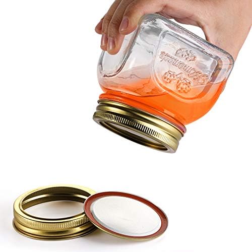 Cedilis 12 Pack 10OZ Airtight Mason Jars with Gold Lids