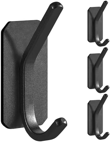 Paoli Heavy Duty Adhesive Hooks 30 lb 4 Pack Black