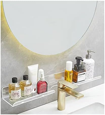 ROYALITA 17 Inch Acrylic Bathroom Shelf Organizer Over The Faucet