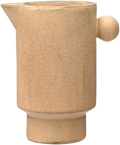 Creative Co Op Modern Small Stoneware Pitcher or Vase Putty Brown