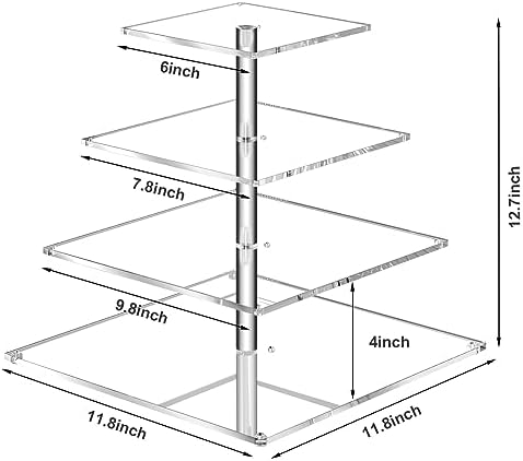 4 Tier Acrylic Cupcake Stand for 50 Cupcakes