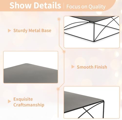 NUPTIO Metal Cake Stand Set 10 Inch Black Display Stand