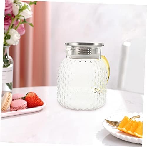 STOBAZA Large Capacity Glass Water Pitcher with Leakproof Lid and Comfortable Grip