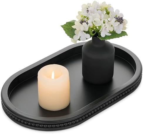 Hanobe Beaded Wooden Serving Tray Decor for Home