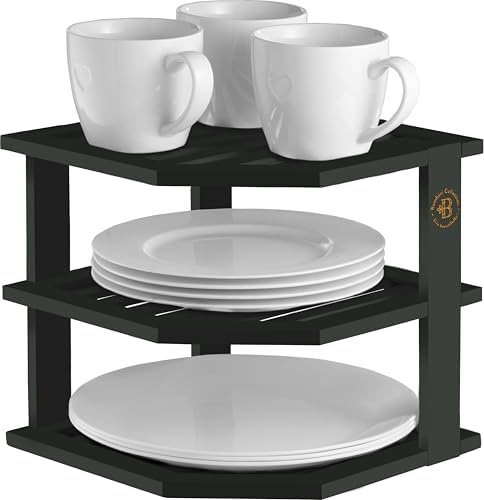 Bambsi Bamboo Corner Shelf - Black