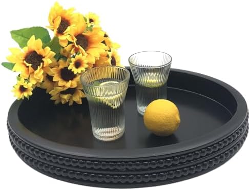 Carah Cossh Oval Wooden Serving Tray Black