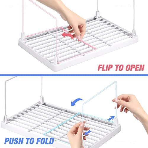 NiHome 4-Pack Stackable Kitchen Storage Shelves - White Organizer Rack