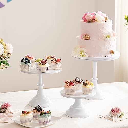 HBlife 3-Piece White Cake Stand Set 8 10 12 Inch Plates