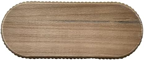 Wooden Farmhouse Serving Tray 12 Inch Natural Beaded
