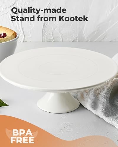 Kootek White Cake Stand 10x10 Inches Porcelain