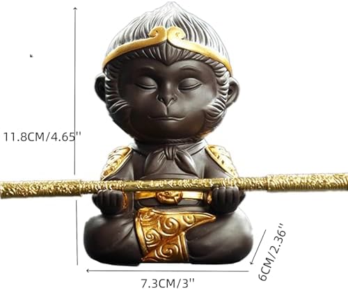 Monkey King Purple Clay Tea Set with Golden Cudgel Tea Pet