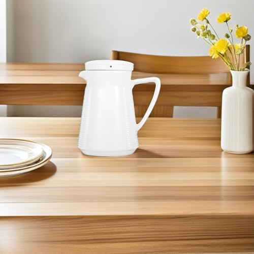 HANABASS White Ceramic Pitcher with Filter Lid