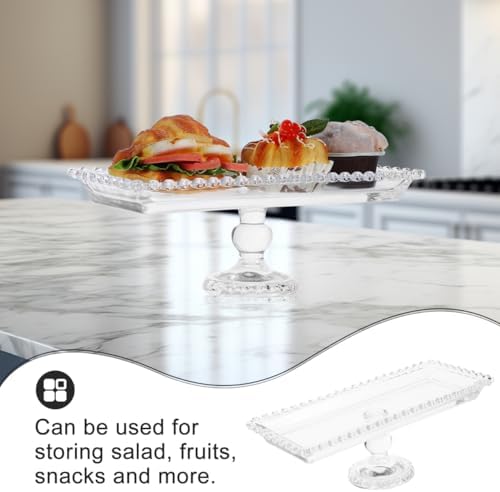 Ipetboom Wedding Dessert Serving Stand - Modern Crystal Glass Fruit Plate with Feet