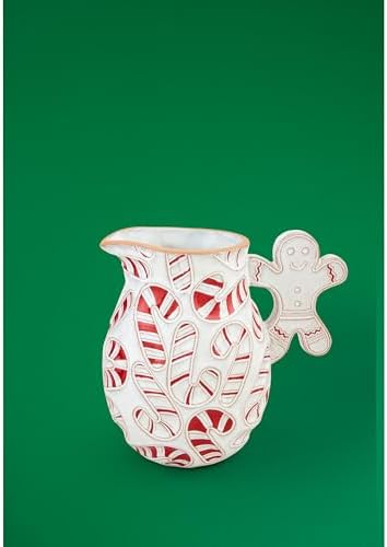 Mud Pie Gingerbread Candy Cane Pitcher 50 Oz