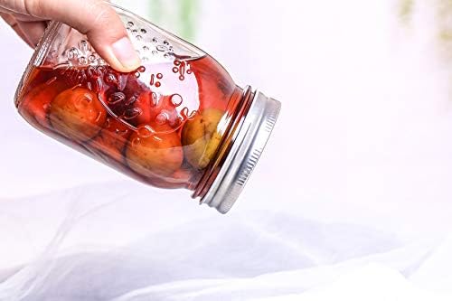 Hovico 17 Oz Clear Mason Jars Set of 4 with Lids and Bands