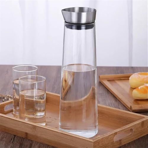 Glass Water Pitcher With Lid for Hot and Cold Drinks
