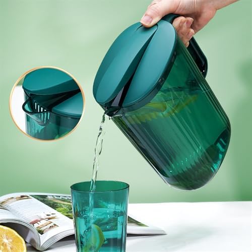 Cold Water Pitcher 2200ml Heat Resistant Cold Brew Jug with Handle
