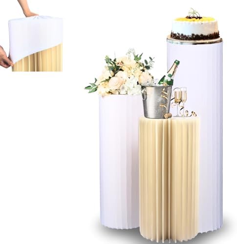 Merrifete 3PCS Reusable Cake Pedestal Stand for Party