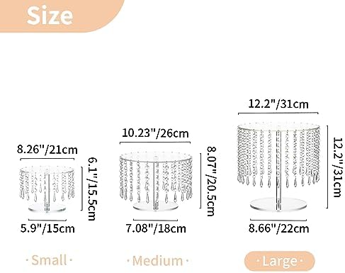 NUPTIO Clear Acrylic Cake Stand 122 Inch Round