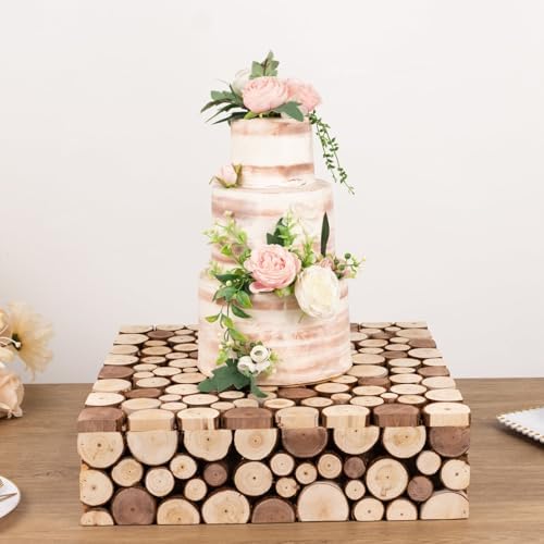 Efavormart Natural Wooden Cake Stand 18x18