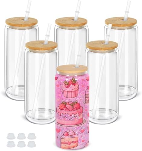 20 Oz Snow Globe Tumbler 6 Pack with Pre-Drilled Hole and Plug