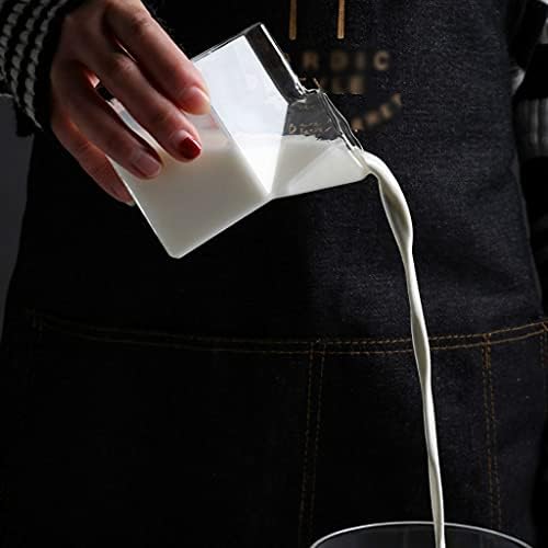 Milk Frothing Pitcher Creative Square Glass Milk Jug for Kids 350ml
